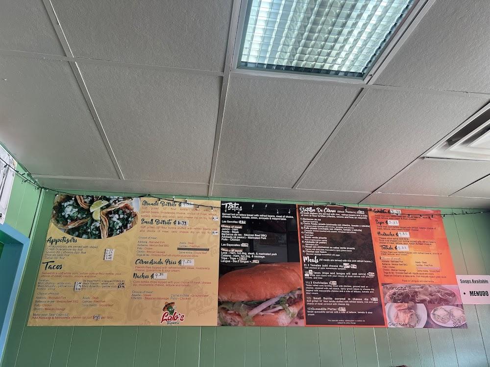 Lalo's Taqueria Menu image 1